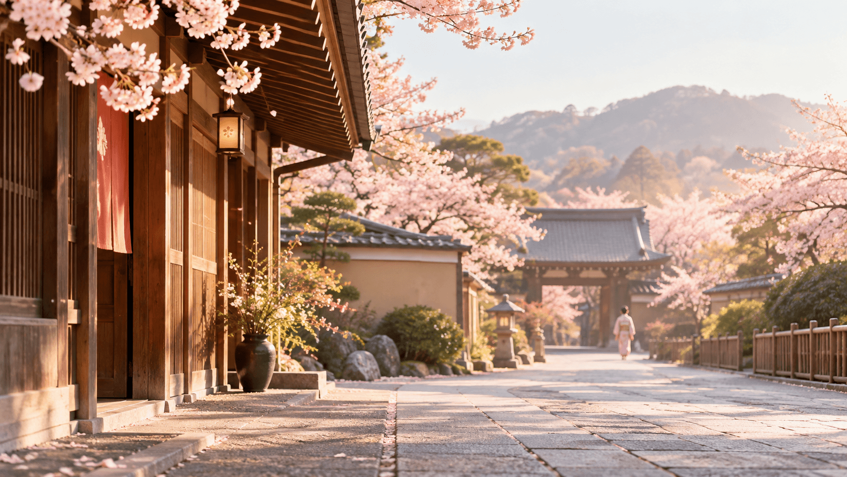 春の京都・祇園をイメージした風景